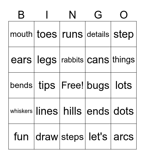 Draw A Rabbit Bingo Card
