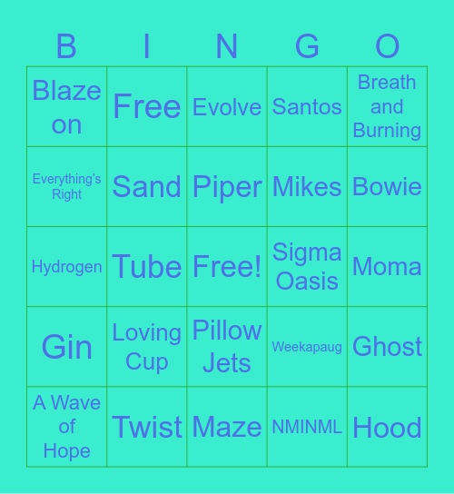 Bonni Gulf of Phish Bingo Card