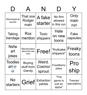 Dandy's world Bingo Card