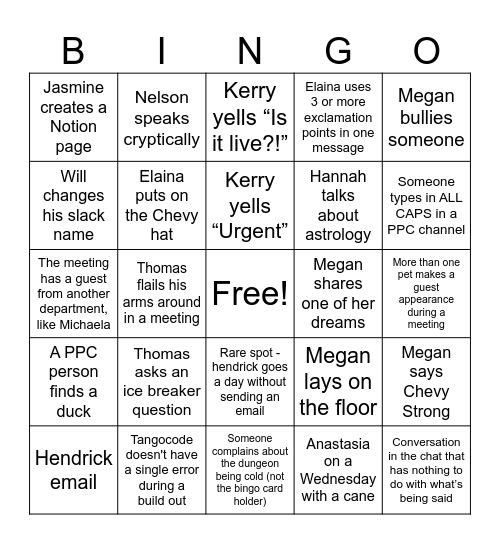 PPC Bingo Card