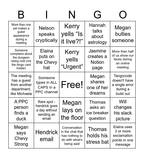 PPC Bingo Card