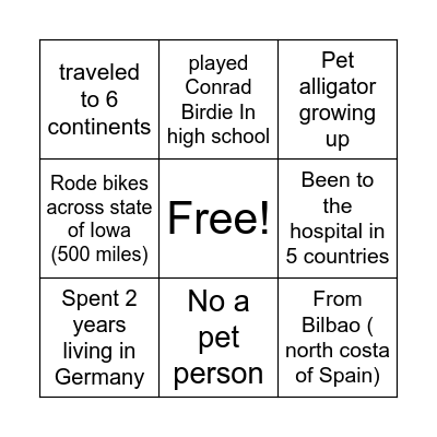 Identify Sunyak's Staff Bingo Card