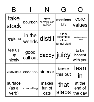 BO-NGO Bingo Card