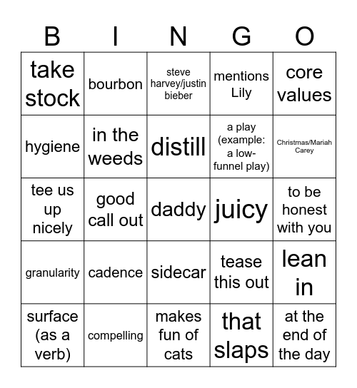 BO-NGO Bingo Card