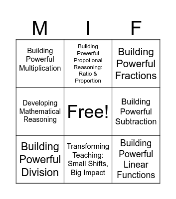 Math is Figureoutable Zero Hour Bingo Board Bingo Card