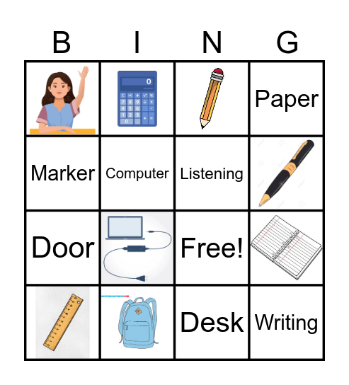 Classroom Bingo Card