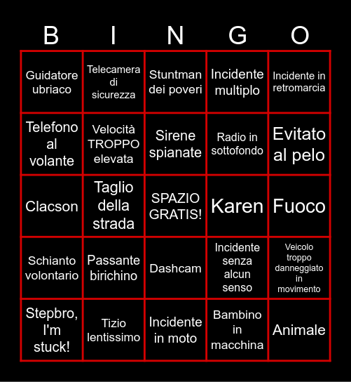 Dugna's Crazy Bingo Card