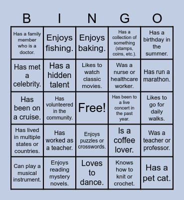 Prestonwood Court - Resident Bingo Card