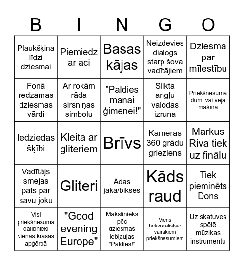 Supernovas bingo Card