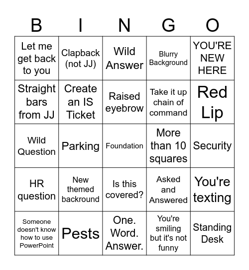 Best Bingo Ever Bingo Card