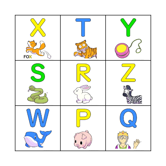 N-Z BINGO Card