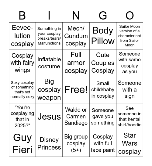 Convention Bingo 2025 Bingo Card