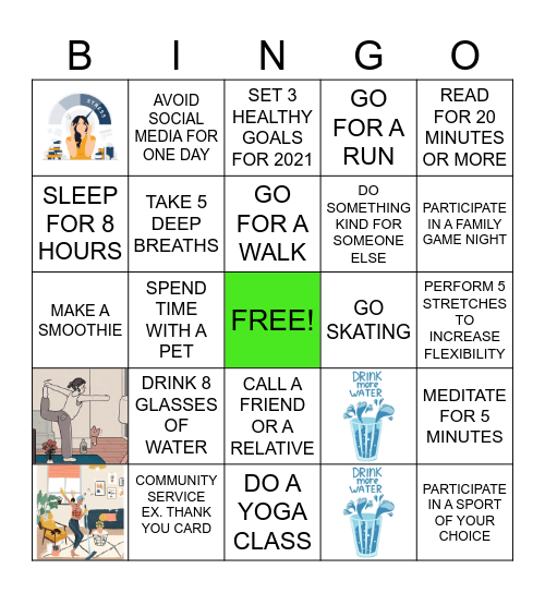 HEALTHY HABITS Bingo Card