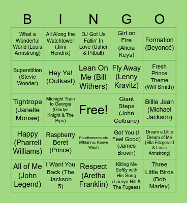 Black History Month Bingo Card