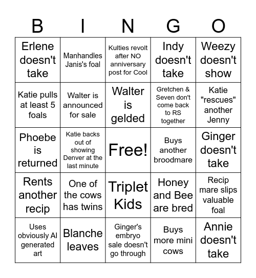 KVS Bingo Card