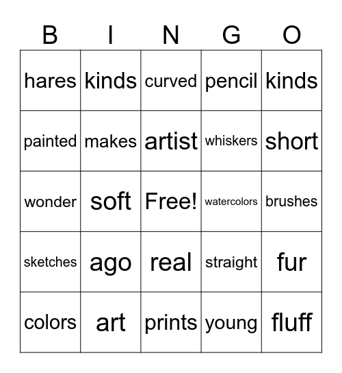 Young Hare Bingo Card