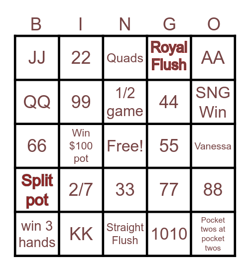 Bingo Poker Bingo Card
