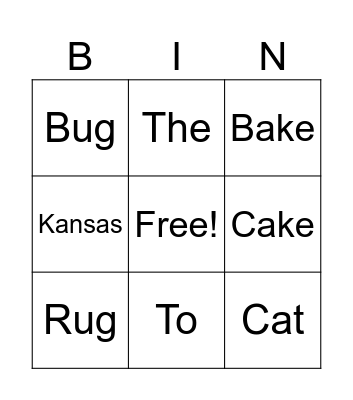 Spelling List 3 BINGO Card