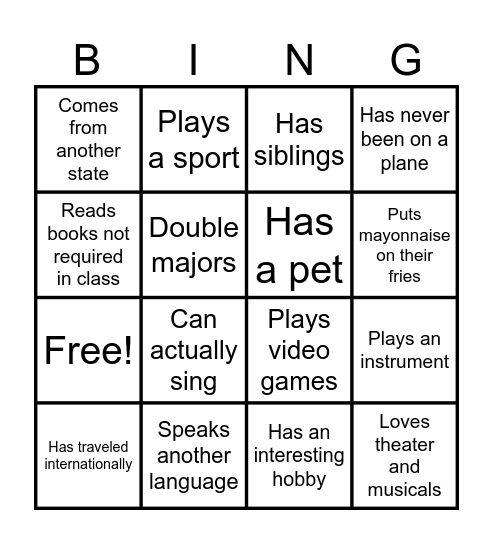 Icebreaker Bing(o) Bingo Card