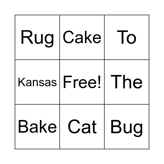 Spelling List 3 BINGO Card