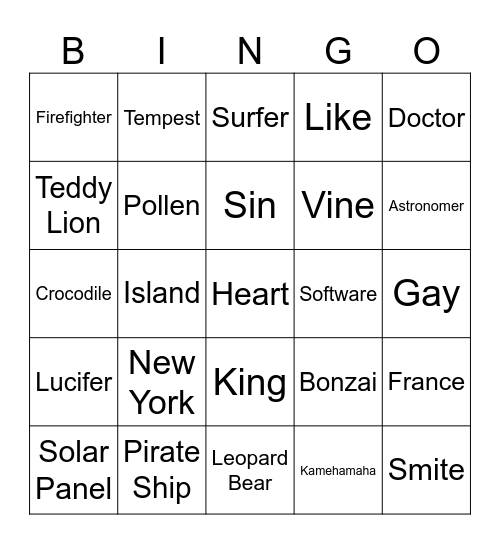 Infinite Craft Bingo Card