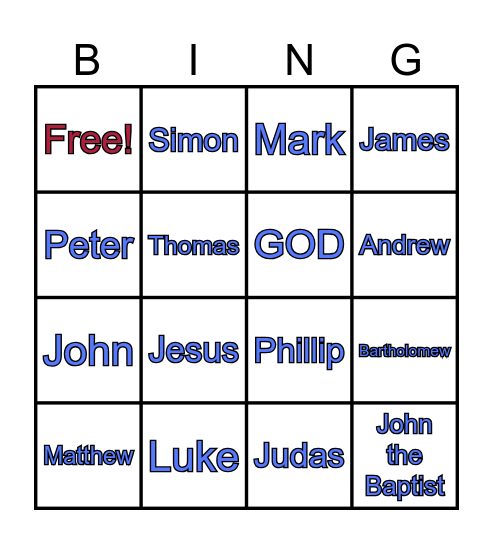 Holy Bingo! Bingo Card