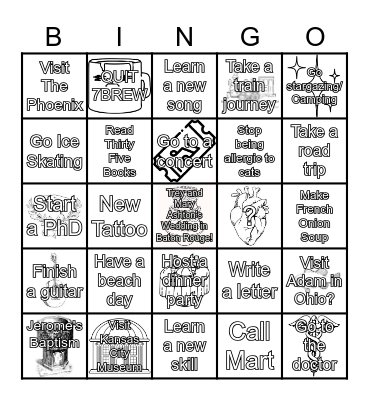 2025 Survival List Bingo Card