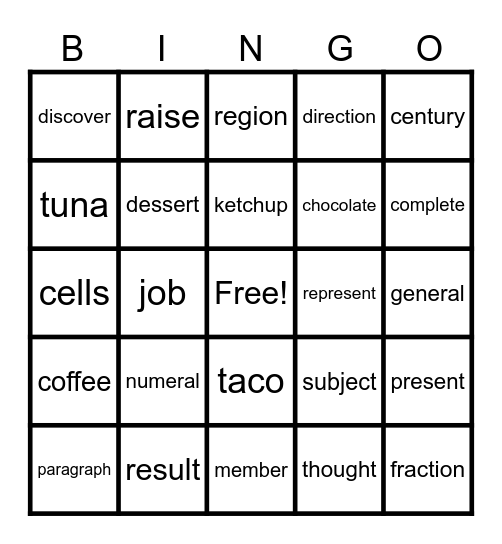 Kimora Bingo Card