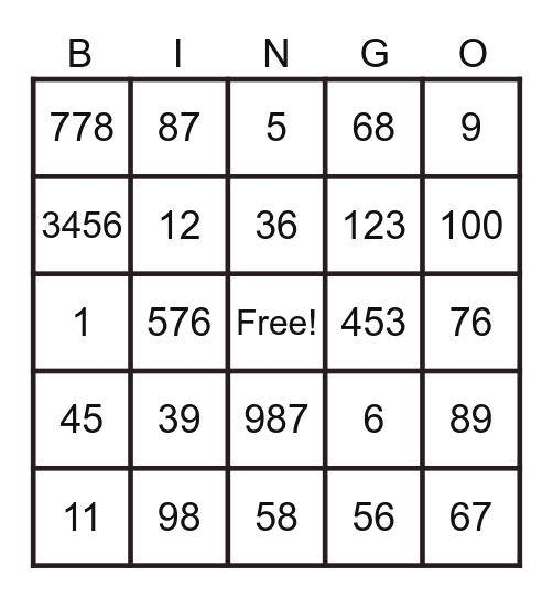 80s disco Bingo Card