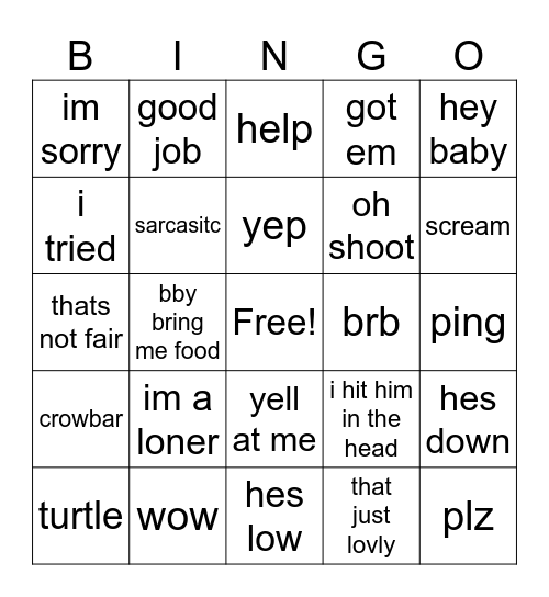 aymee Bingo Card