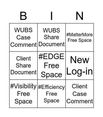 #EDGE Bingo Card