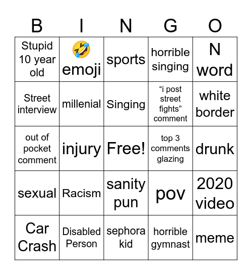 Instagram Reels Bingo Card