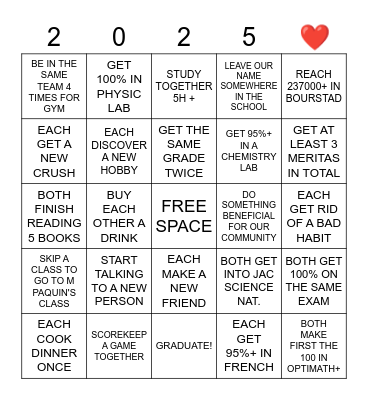 FRIENDSHIP BUCKET LIST TO FINISH BEFORE JUNE Bingo Card