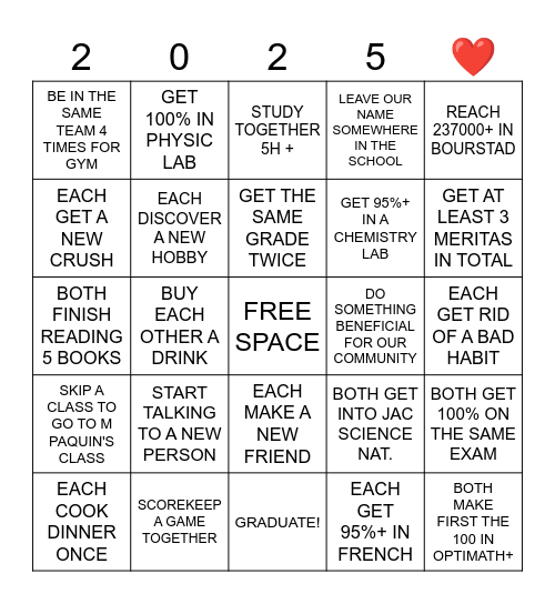 FRIENDSHIP BUCKET LIST TO FINISH BEFORE JUNE Bingo Card
