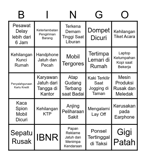 RISK Bingo Card