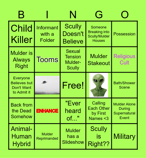 X-Files Bingo Card