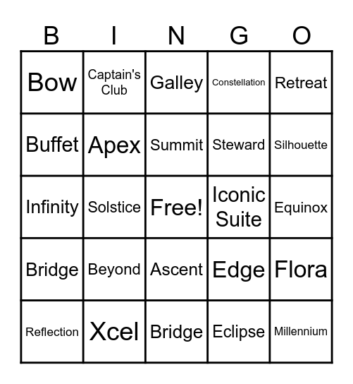 Sale Like a Celebrity Bingo Card