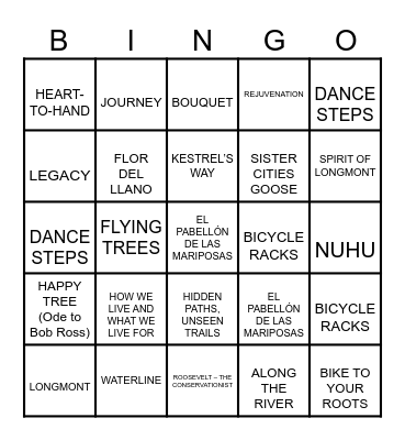 Street Art in Longmont Bingo Card