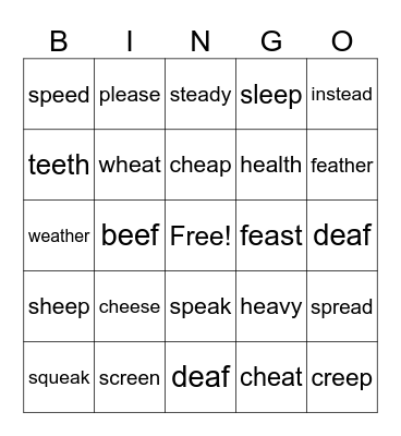 ee / ea Bingo Card