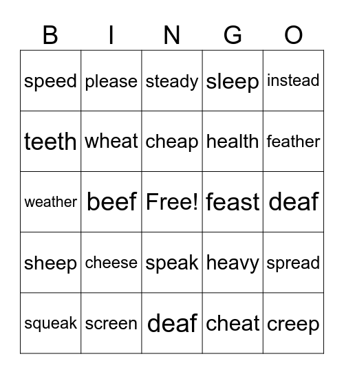 ee / ea Bingo Card