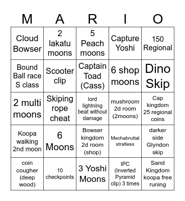 SMO Bingo Card