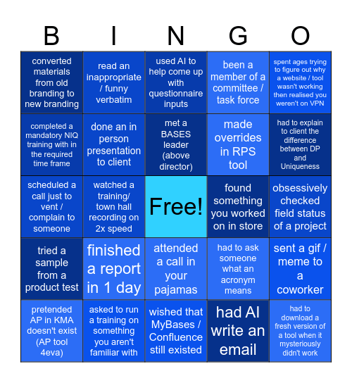 BASES BINGO Card