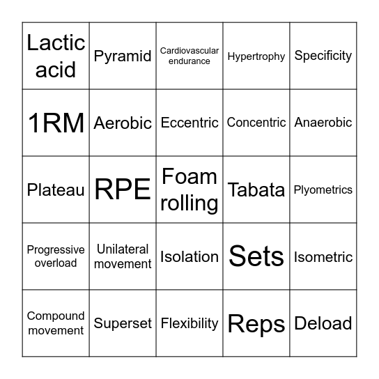Microsoft Word  Bingo Card
