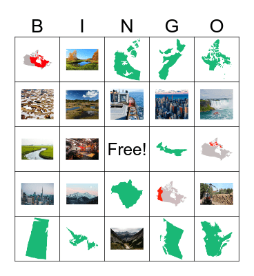 Physical Regions of Canada Bingo Card
