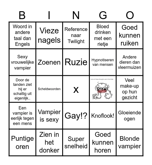 What We Do In The Bingo Card