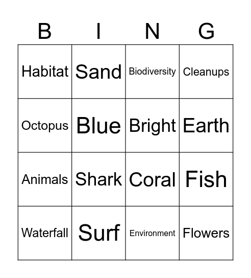 earth day Bingo Card