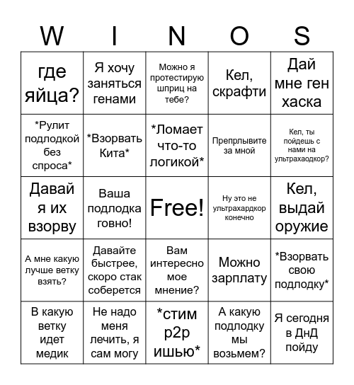 Wingo Bingo Card