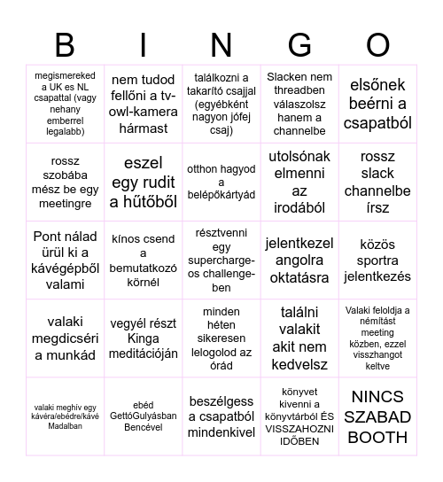SC Bingo Card