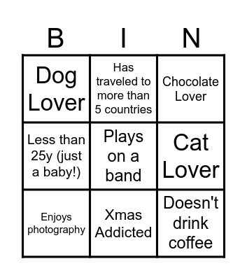 LBE Bingo Card