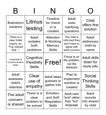 Plan B Bingo Card